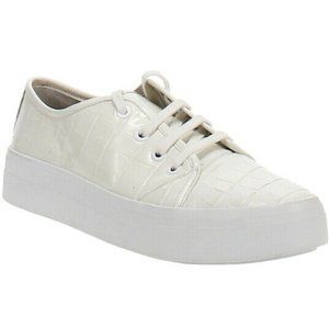 Via Spiga Viola White Leather Shine Platform Shoes